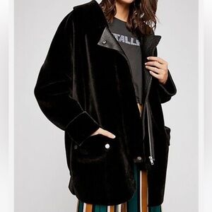 Free People Black Teddy Jacket
